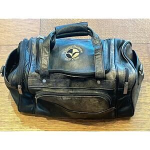 Vintage Victoria National Golf Club Newburgh Indiana Leather Duffel Travel Bag G